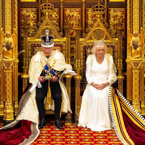 King Charles III & Queen Camilla, enthroned in the House of Lords, 2024