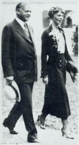Amelia walking with President Herbert Hoover in 1935. 