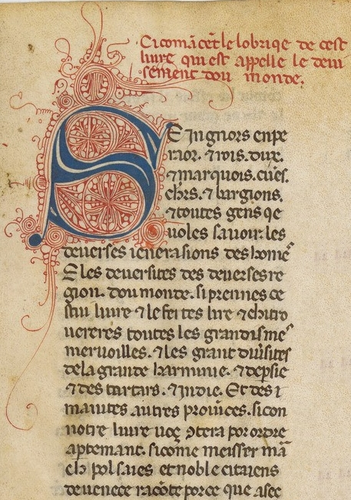A page from the original 'Il Milione,' 1298.