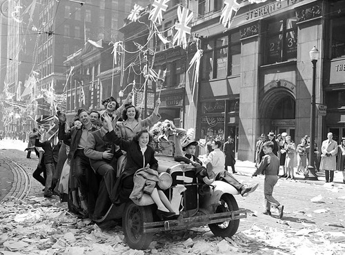 Celebrations also broke out in Toronto, pictured here. 