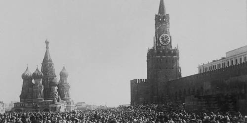 Victory Day celebration in Moscow on May 9th, 1945. 