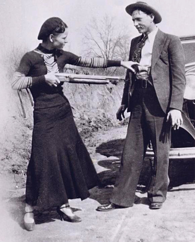 Bonnie Parker and Clyde Barrow, sometime between 1932 and 1934.