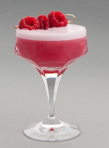 A Clover Club cocktail. 