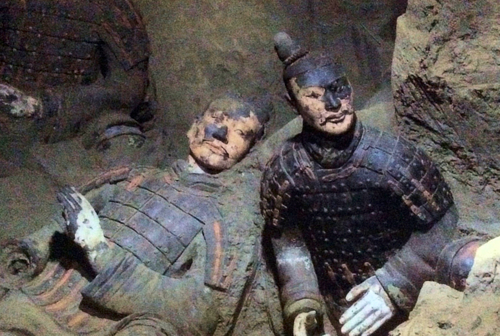 Xi'an Terracotta Army coloured statuettes. 