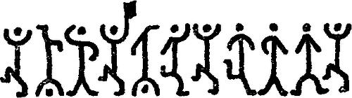 Illustration of the cypher in 'The Dancing Men'.