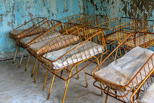 Pripyat has remained abandoned since it was evacuated following the Chernobyl explosion. The above is a haunting image of the Pripyat Hospital as it looks today. 