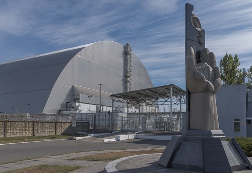 New Safe Confinement over reactor four at Chernobyl Nuclear Power Plant.
