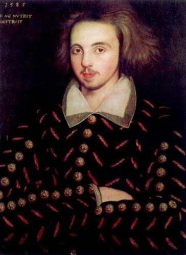 A portrait, supposedly of Christopher Marlowe