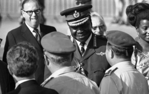 Idi Amin in Israel for an official visit.
